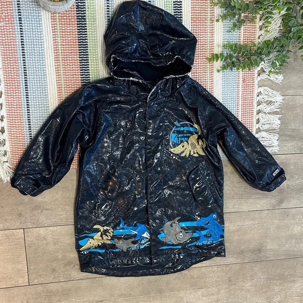 Free w any purchase- children’s place toddler boy hooded rain coat shark print
